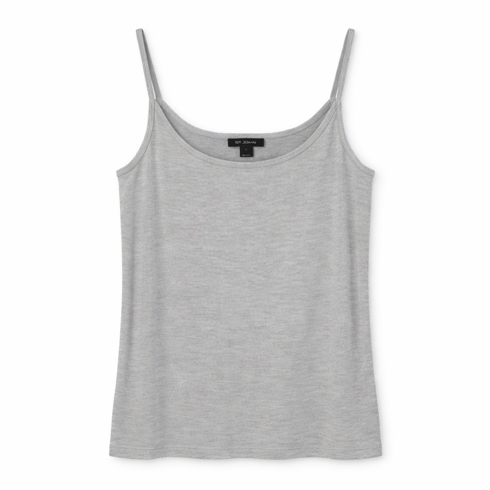 St John Gray Wool Blend Knit Tank Scoop Neck Sleeveless Top Size M - Picture 1 of 6